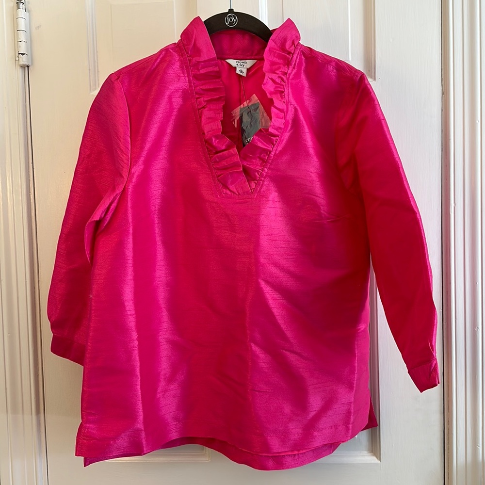 Hot pink tunic style blouse